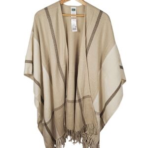 NWT Woolrich Beige and Brown Striped Shawl